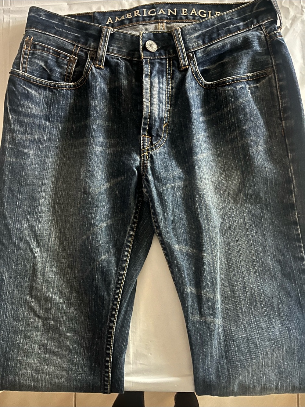 American Eagle Outfitters Men’s Dark Blue Straight Jeans